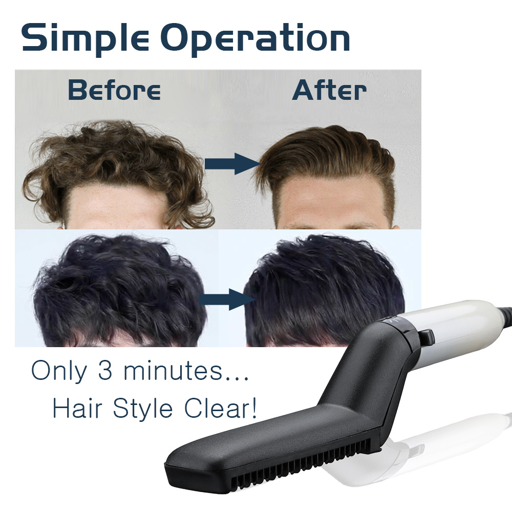 Electric Hair Straightener Brush,Men Quick Beard Straightener Styler Comb,Hair Straightening,Curly Hair Straightening Comb,Side Hair Detangling,Multifunctional Hair Curling Curler - Image 7