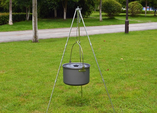 Compatible with Apple, Camping outdoor campfire tripod hanging pot picnic fire bracket aluminum alloy tripod camping supplies - Image 5