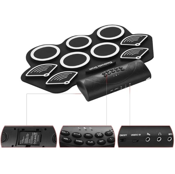 Foldable silicone hand roll electric drum - Image 2