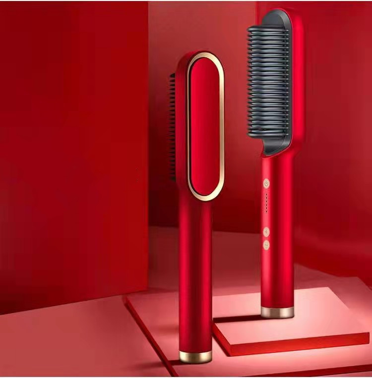 New 2 In 1 Hair Straightener Hot Comb Negative Ion Curling Tong Dual-purpose Electric Hair Brush - Image 5