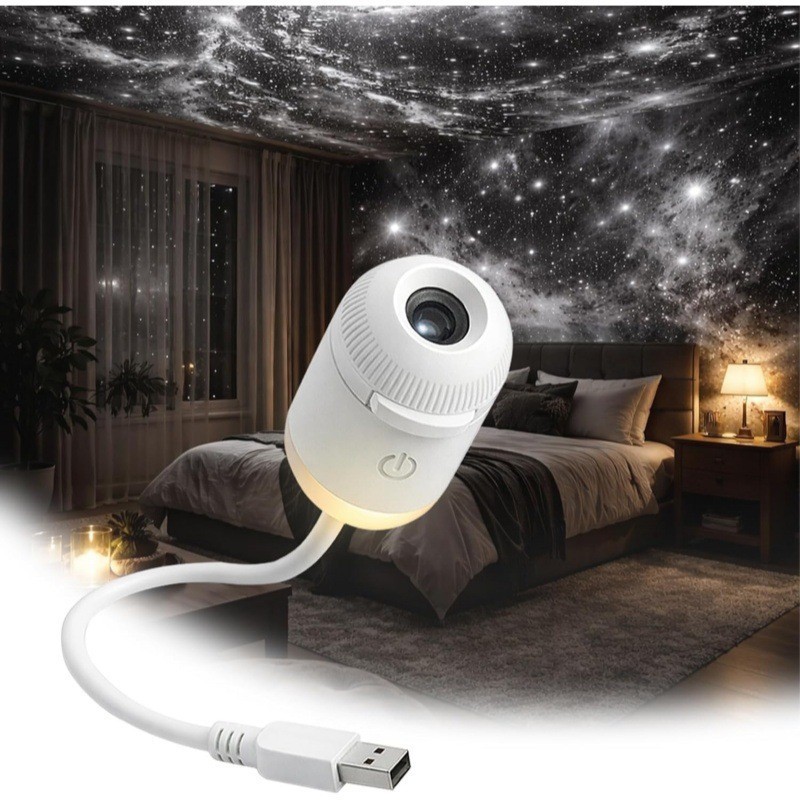 Projection Night Light - USB Powered Starry Sky Lamp for Bedroom Nursery Ambient Lighting - Image 9