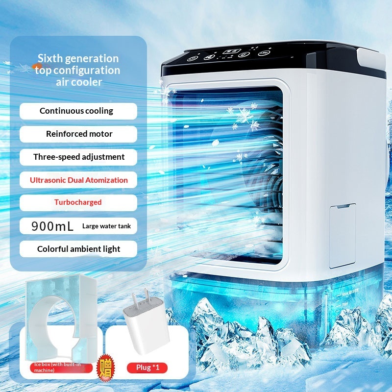 New Style Air Cooler Desktop Air Conditioner Fan Dual Spray Cooling Electric Fan Air Cooler USB Portable Refrigeration - Image 3