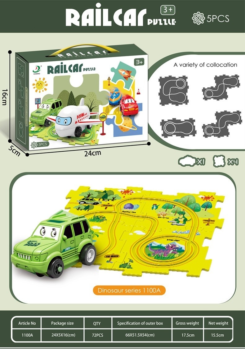 Children Puzzle Electric Railroad Speeder DIY Assembly Electric Car Automatic Rail City Scene Construction Education Toy Gift - Image 10