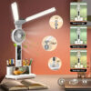 Foldable LED Table Light Eye Protection Multifunction Desk Lamp With Thermometer Calendar Fan Pen Holder Study Reading Fan Light