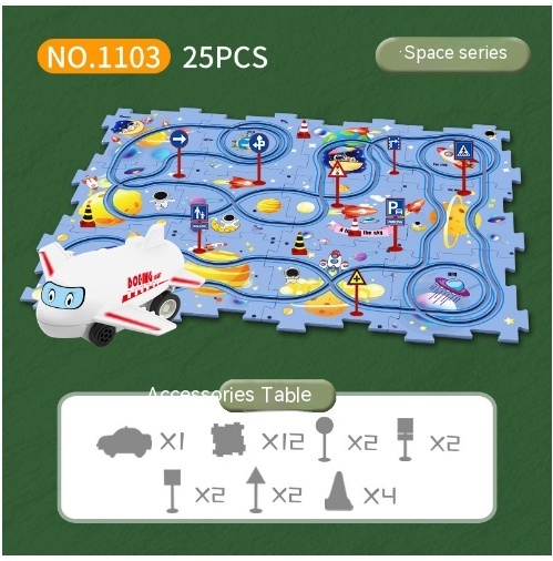 Children Puzzle Electric Railroad Speeder DIY Assembly Electric Car Automatic Rail City Scene Construction Education Toy Gift - Image 6