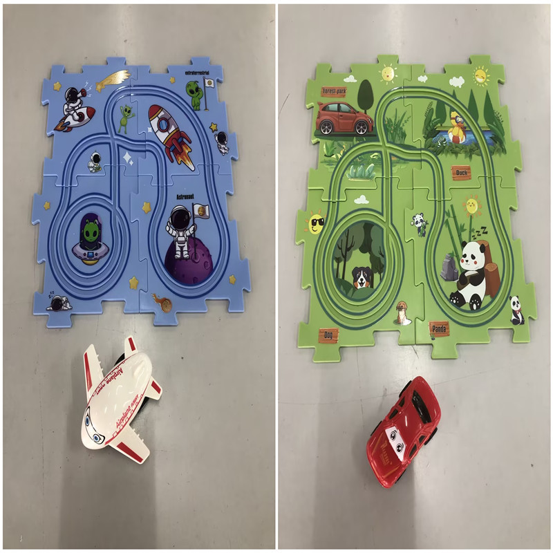 Children Puzzle Electric Railroad Speeder DIY Assembly Electric Car Automatic Rail City Scene Construction Education Toy Gift - Image 7