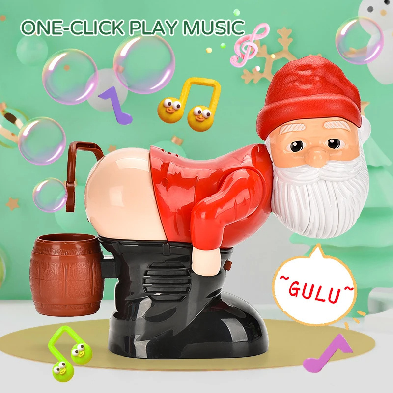 Electric Santa Claus Bubbles Machine Blowing Bubbles Music Light Entertainment Toy Prank Funny Ornament Christmas Gifts Christmas Decorations - Image 2