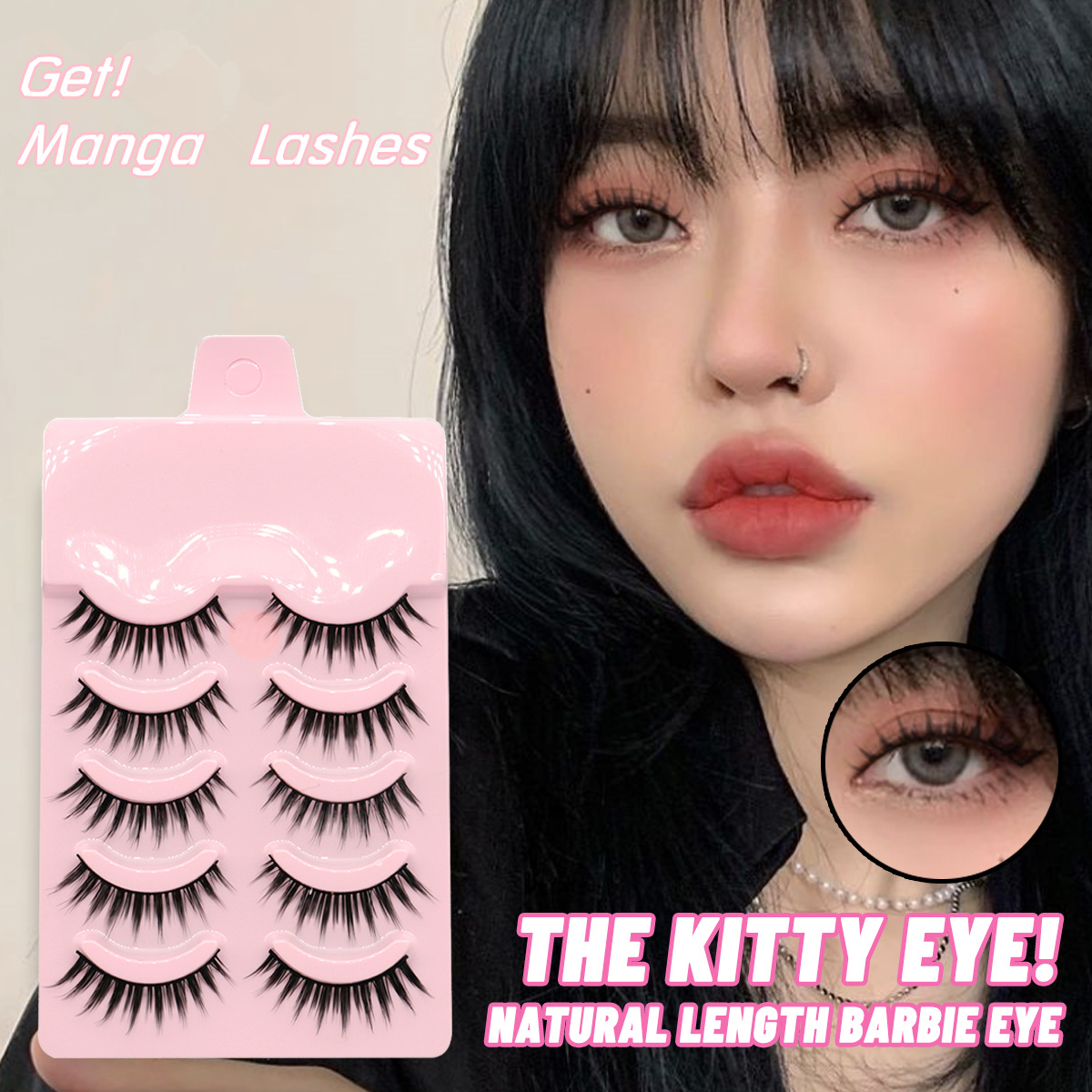 5 Pairs Manga Lashes New Arrival Anime Cosplay Natural Wispy Korean Makeup Artificial False Eyelashes - Image 6