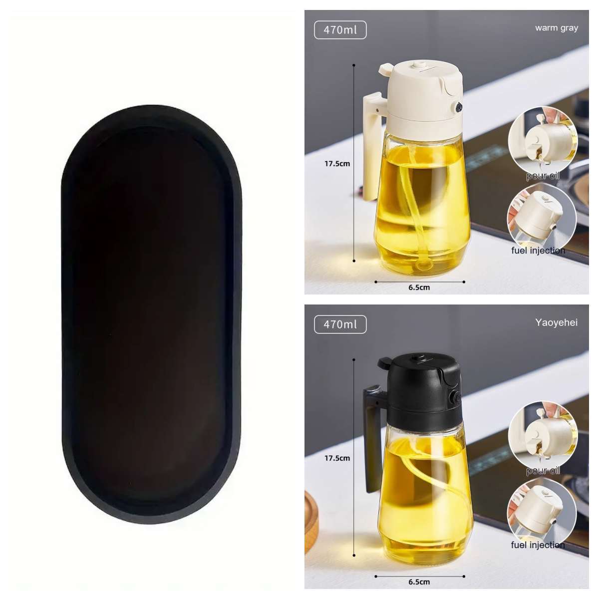 470ML Olive Oil Sprayer Dispenser For Cooking BBQ 2 In 1 Glass Oil Vinegar Soy Sauce Spray Kitchen Oil Bottle For Air Fryer - Image 4