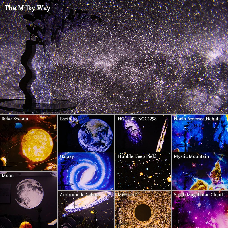 Night Light Galaxy Projector Starry Sky Projector 360 Rotate Planetarium Lamp For Kids Bedroom Valentines Day Gift Wedding Deco - Image 6