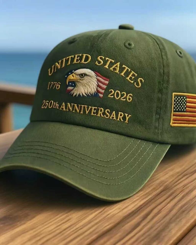USA 250th Anniversary Cap Washed-Print Hat Flag USA Eagle Baseball Cap Embroidery Casual Breathable Sports Hat Outdoor Sunscreen Dad Hats For Women Men