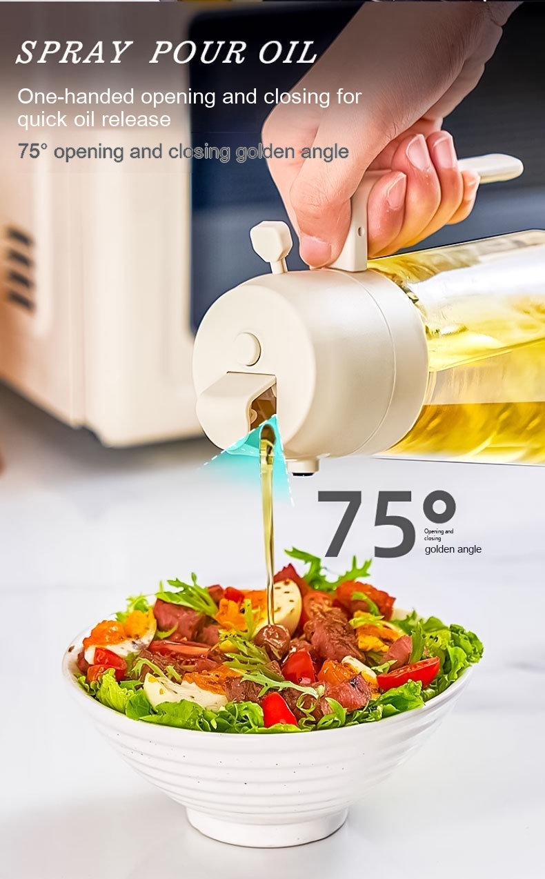 470ML Olive Oil Sprayer Dispenser For Cooking BBQ 2 In 1 Glass Oil Vinegar Soy Sauce Spray Kitchen Oil Bottle For Air Fryer - Image 5