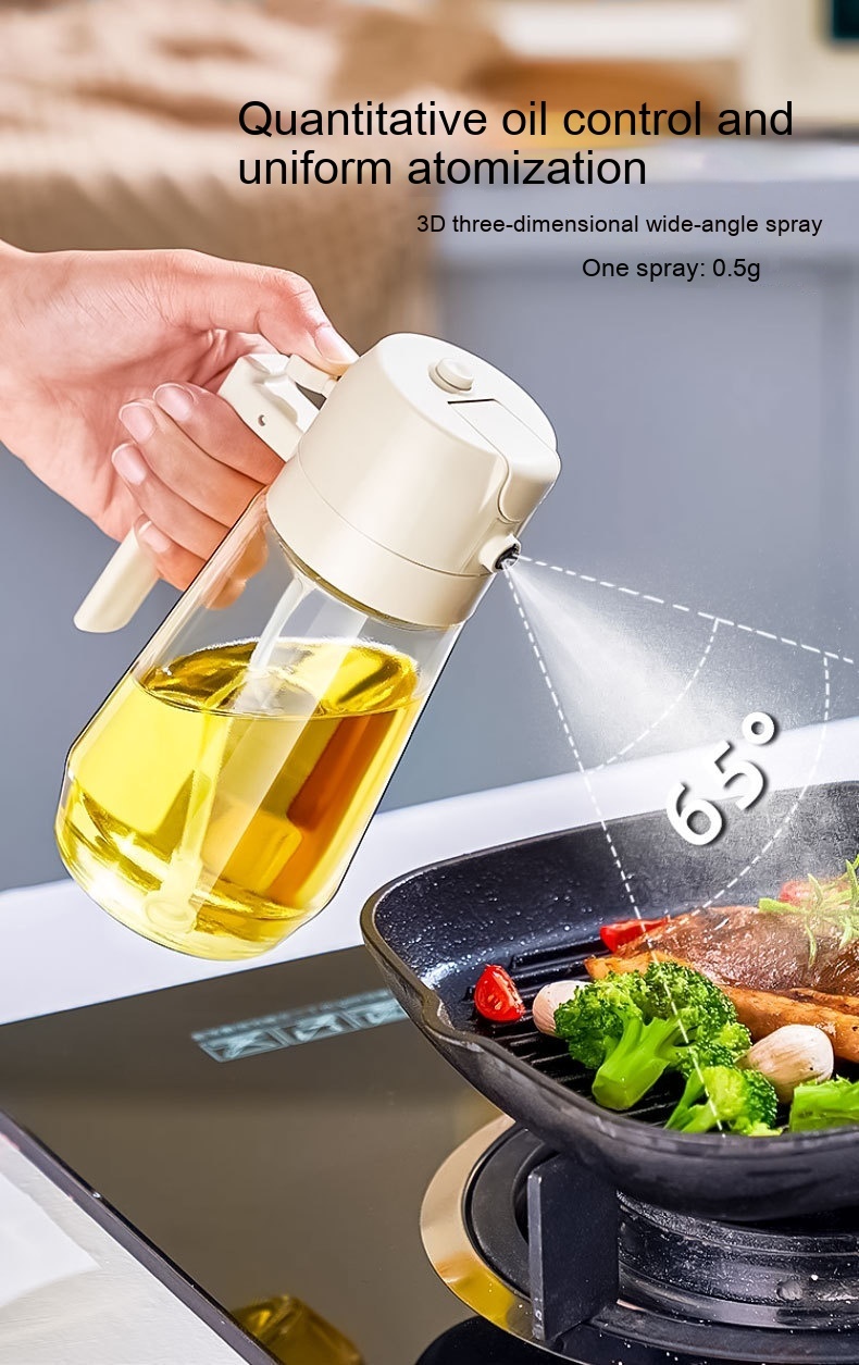 470ML Olive Oil Sprayer Dispenser For Cooking BBQ 2 In 1 Glass Oil Vinegar Soy Sauce Spray Kitchen Oil Bottle For Air Fryer - Image 8