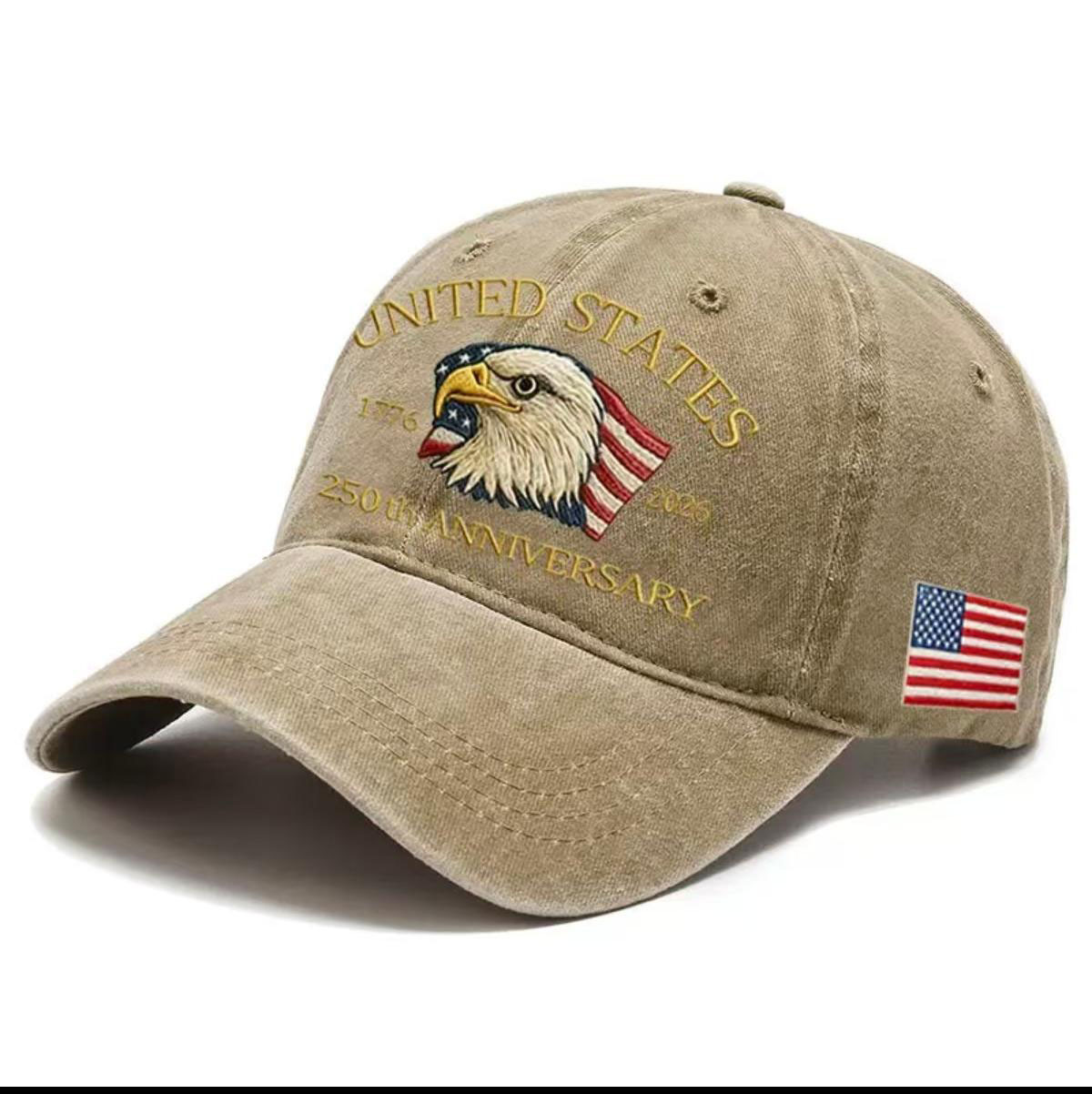 USA 250th Anniversary Cap Washed-Print Hat Flag USA Eagle Baseball Cap Embroidery Casual Breathable Sports Hat Outdoor Sunscreen Dad Hats For Women Men - Image 7