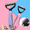 Stainless Double-sided Pet Brush Hair Removal Comb Grooming Dematting Dog Grooming Shedding Tools