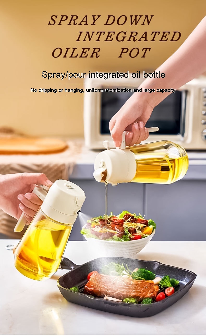 470ML Olive Oil Sprayer Dispenser For Cooking BBQ 2 In 1 Glass Oil Vinegar Soy Sauce Spray Kitchen Oil Bottle For Air Fryer - Image 6