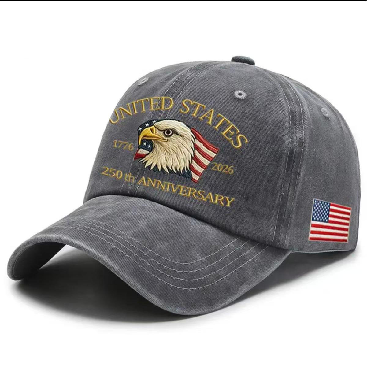 USA 250th Anniversary Cap Washed-Print Hat Flag USA Eagle Baseball Cap Embroidery Casual Breathable Sports Hat Outdoor Sunscreen Dad Hats For Women Men - Image 4