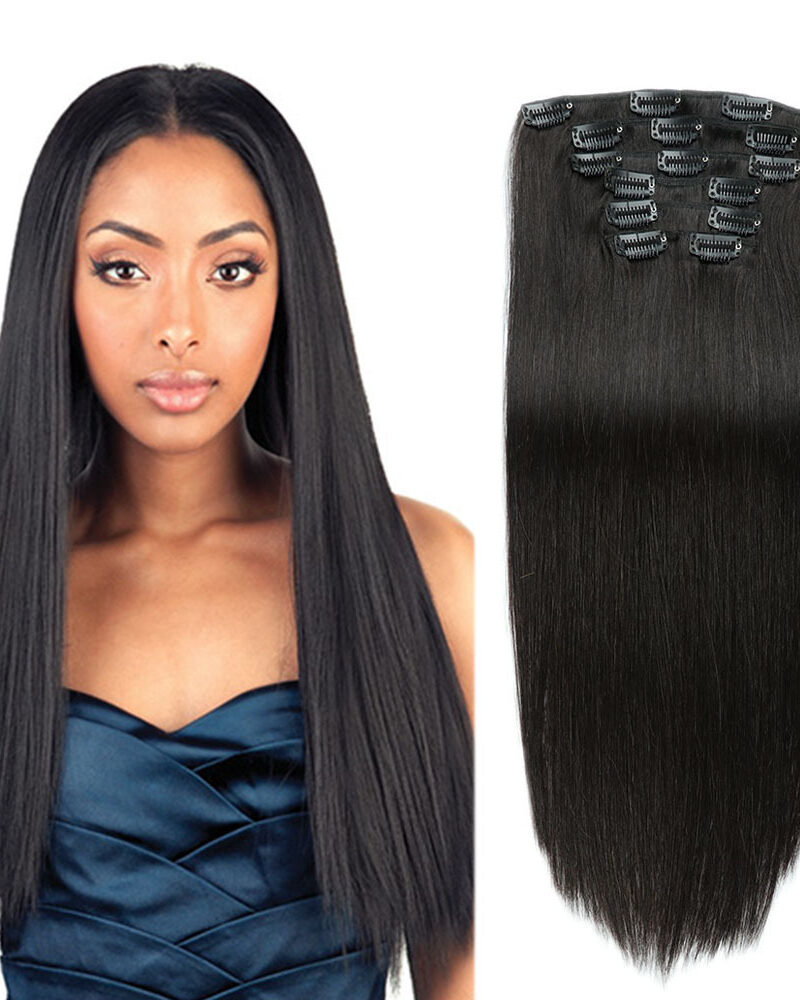Clip-in Hair Real Human Hair Seven-piece Set 14 Inches 70g Hair Extensions Wig