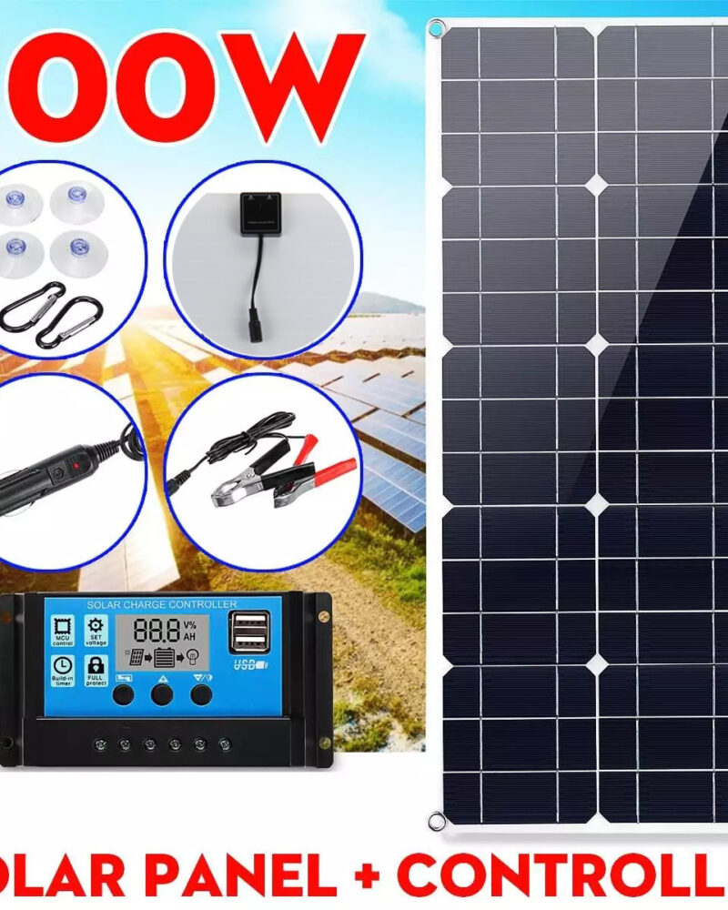 30W 18V Semi-flexible Solar Panel Outdoor Solar Charging Panel USB Phone Charger