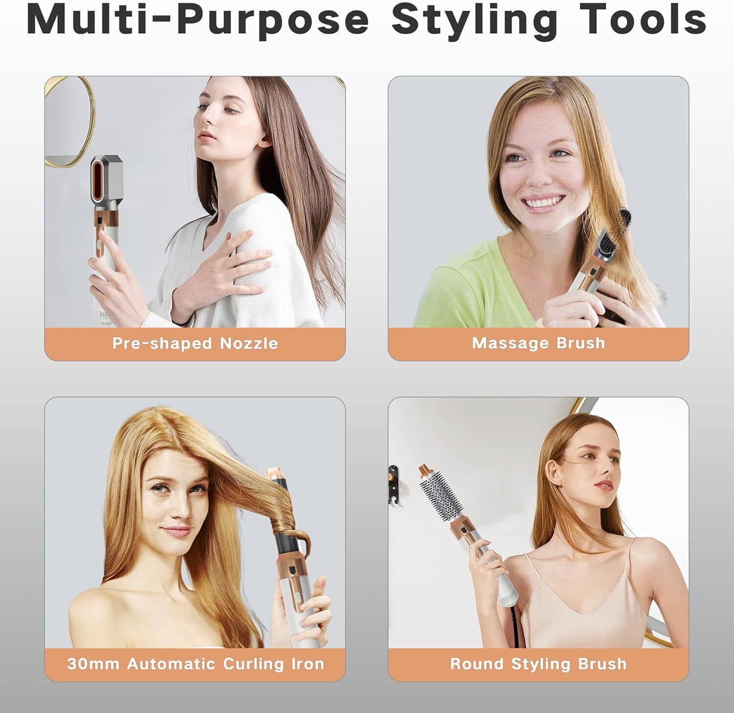 5in1 Electric Hair Dryer Blow Curler Set Detachable Styler Hot Air Brush Salon - Image 9