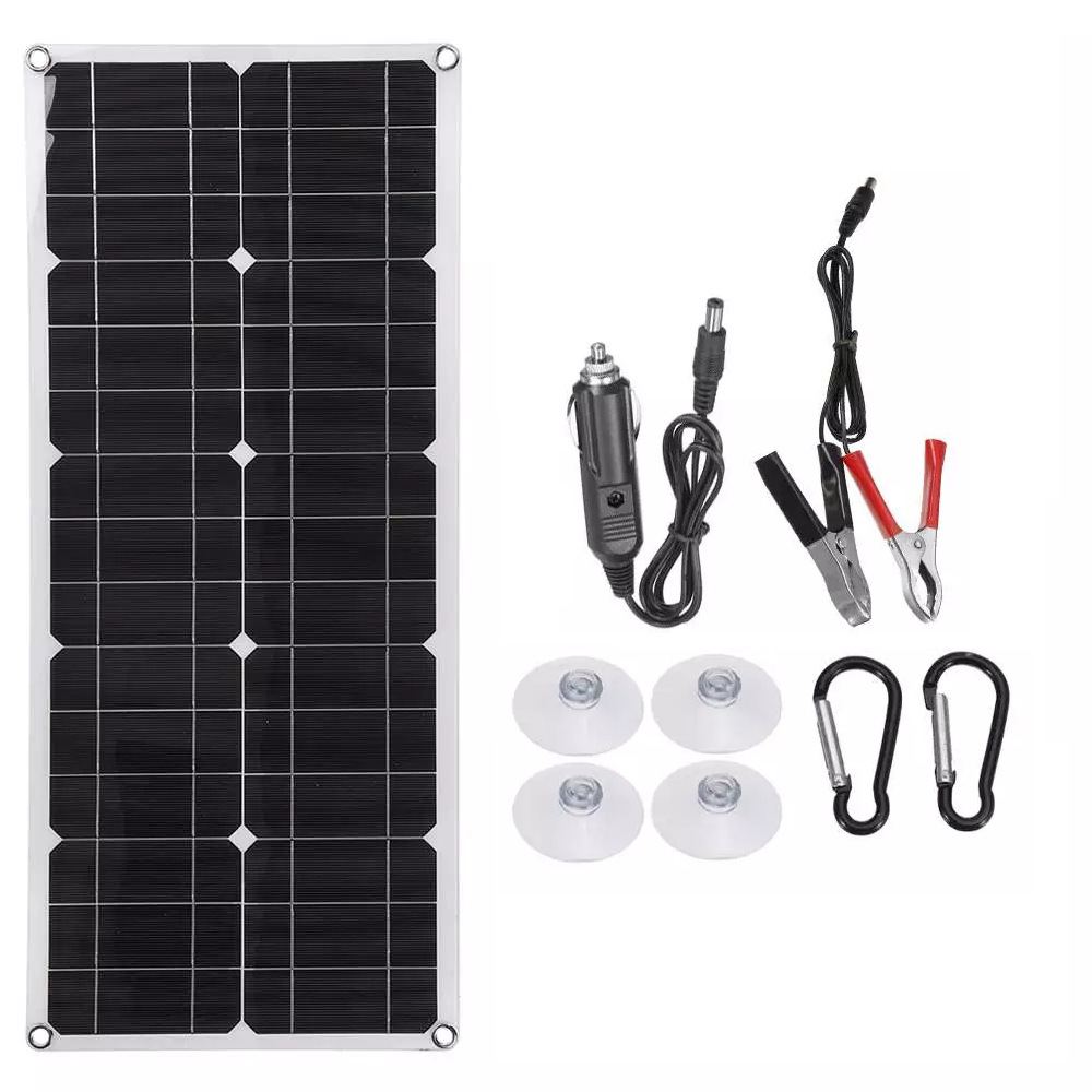 30W 18V Semi-flexible Solar Panel Outdoor Solar Charging Panel USB Phone Charger - Image 2