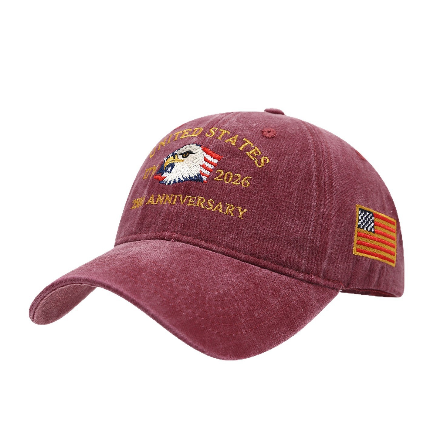USA 250th Anniversary Cap Washed-Print Hat Flag USA Eagle Baseball Cap Embroidery Casual Breathable Sports Hat Outdoor Sunscreen Dad Hats For Women Men - Image 3