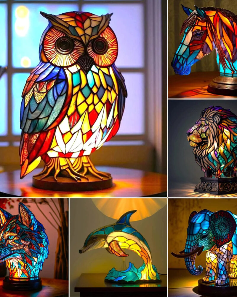 3D Colored Animal Light Desk Lamp Animal Series Decorative Night Light Animal Elephant Owl Cat Vintage Table Lamp Home Decoration
